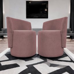 Kit 2 Poltronas Decorativa Organica para Sala Recepção Aura Luxo Boucle Premium - 2