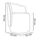 Ver imagem 4 de Kit 2 Poltronas Decorativa Organica para Sala Recepção Aura Luxo Boucle Premium