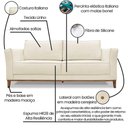 Ver imagem 4 de Sofa Balli 3 Lugares 210cm Pes Madeira Linho 223 Natural Ezz Natural