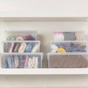 Ver imagem 2 de Kit 6 Caixas Organizadoras Plásticas Empilháveis com Tampa 3,5l Plasvale Retangular