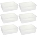 Ver imagem 1 de Kit 6 Caixas Organizadoras Plásticas Empilháveis com Tampa 3,5l Plasvale Retangular