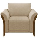 Ver imagem 6 de Kit Sofá 3 Lugares Sala Estar 222 com Poltrona Stefan Pés Madeira M03 Linho Bege Escuro - Lyam Decor