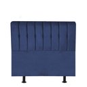 Ver imagem 1 de Cabeceira Estofada Kiara 90cm Solteiro Box Quarto Suede Azul Marinho - Ahazzo Móveis