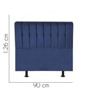 Ver imagem 2 de Cabeceira Estofada Kiara 90cm Solteiro Box Quarto Suede Azul Marinho - Ahazzo Móveis