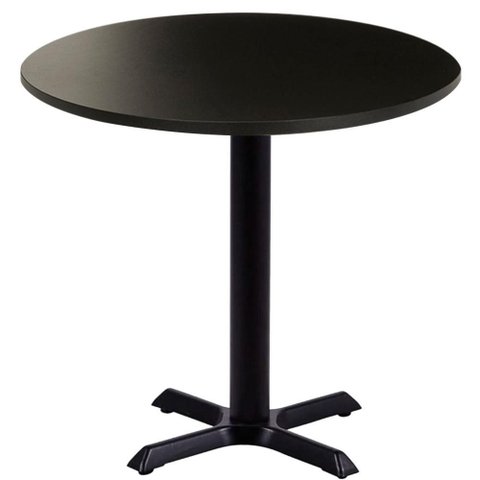 Mesa Ômega Ferro Preto 74 Cm (alt) Base em X Tampo Mdp Redondo 70 Cm (larg) X 2,50 Cm (alt) Preto