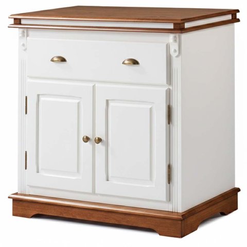 Balcão Manchester 2 Portas 1 Gaveta 89 X 90 X 45 Cm (a X L X P) - Cor Branco/imbuia Glazer