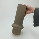 Ver imagem 3 de Vaso Decorativo Enfeite Casa Redondo Home&co Cerâmica 30x11x11cm Cinza