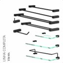 Ver imagem 6 de Kit Acessórios para Banheiro Troia 5 Peças Suporte Preto 2080tr