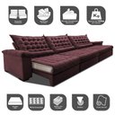 Ver imagem 3 de Sofá Retrátil e Reclinável 3,85m Molas Ensacadas Cama inBox Big Space com Bordado 3D Velusoft