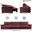 Ver imagem 2 de Sofá Retrátil e Reclinável 3,85m Molas Ensacadas Cama inBox Big Space com Bordado 3D Velusoft