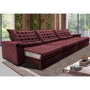 Ver imagem 1 de Sofá Retrátil e Reclinável 3,85m Molas Ensacadas Cama inBox Big Space com Bordado 3D Velusoft