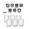 Jogo 6 Copos 260ml 26417 Vidro Transparente C/ Borda Dourada Tuut 29241 - 4