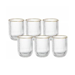 Jogo 6 Copos 260ml 26417 Vidro Transparente C/ Borda Dourada Tuut 29241 - 1