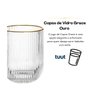 Jogo 6 Copos 260ml 26417 Vidro Transparente C/ Borda Dourada Tuut 29241 - 5