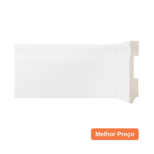 Rodape Poliestireno 10cm Branco Frisado 2,40 Metros
