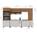 Ver imagem 4 de Cozinha Modulada Torre Quente Aéreo 2 Portas Ripado 6 Peças Florença Marrom/Freijó/Off White