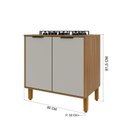 Ver imagem 6 de Cozinha Modulada Torre Quente Aéreo Ripado 6 Peças sem Tampo Florença Marrom/Freijó/Off White
