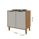 Ver imagem 6 de Cozinha Modulada Torre Quente Aéreo 2 Portas Ripado 6 Peças Florença Marrom/Freijó/Off White