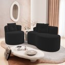 Ver imagem 2 de Kit Sofá e 02 Poltronas Orgânicas Living Bob com Almofadas Bouclê Preto - Abmaza