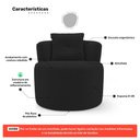 Ver imagem 3 de Kit Sofá e 02 Poltronas Orgânicas Living Bob com Almofadas Bouclê Preto - Abmaza