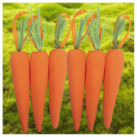 Enfeite Decorativo Páscoa 12 Cenouras Pendentes Isopor 14cm