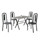 Ver imagem 2 de Conjunto de Mesa Tubular 100x60cm Tampo em Granito Topázio com 4 Cadeiras Lívia Preto