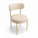 Ver imagem 3 de Cadeira Sala Jantar Margara Kit 4 Base Aço Dourado PU D03 - D'Rossi