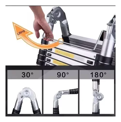 Escada Alumínio Telescópica V Multifuncional 5m 16 Degraus - 7