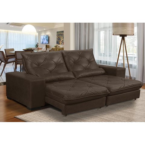 Sofá Retrátil e Reclinável 2,10m Nobuck Isis