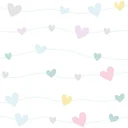 Ver imagem 5 de Papel de Parede Adesivo Varal de Corações Coloridos Lavável Fosco 3m