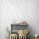 Ver imagem 3 de Papel de Parede Adesivo Varal de Corações Coloridos Lavável Fosco 3m