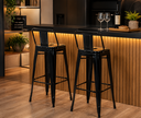 Ver imagem 1 de Kit com 2 Banquetas Alta Iron Tolix com Encosto - Preto