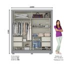 Ver imagem 2 de Guarda Roupa Casal 2 Portas 4 Gavetas Varsóvia Espresso Móveis