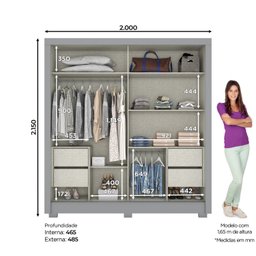 Guarda Roupa Casal 2 Portas 4 Gavetas Varsóvia Espresso Móveis - 2 Guarda Roupa Casal 2 Portas 4 Gavetas Varsóvia Espresso Móveis - 2