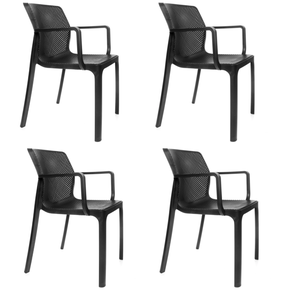 4 Cadeiras Sardenha Preto Reforçadas - Construmarcas