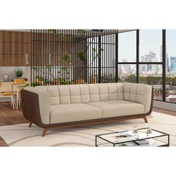 Sofá 2 Lug Peonia Living Base Madeira Compose Confortavel - 1