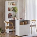 Ver imagem 3 de Armário Bancada de Cozinha 2 Portas com Mesa Retrátil Dual - Branco