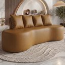 Ver imagem 2 de Sofa 3 Lugares Organico Ibiza 210 Cm Corino Caramelo Vazzano
