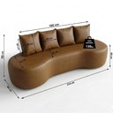 Ver imagem 3 de Sofa 3 Lugares Organico Ibiza 210 Cm Corino Caramelo Vazzano