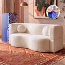 Ver imagem 1 de Sofá Cama Bolge 1,88m Xpand Tech Tecido Bouclê Bege Claro Cama Inbox