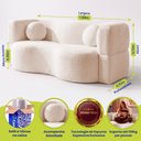 Ver imagem 3 de Sofá Cama Bolge 1,88m Xpand Tech Tecido Bouclê Bege Claro Cama Inbox