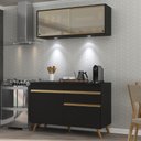 Ver imagem 1 de Cozinha Compacta 2 peças com Leds MP2013 Veneza Up Multimóveis Preta