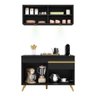 Cozinha Compacta 2 peças com Leds MP2013 Veneza Up Multimóveis Preta - 6