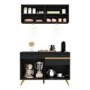 Ver imagem 6 de Cozinha Compacta 2 peças com Leds MP2013 Veneza Up Multimóveis Preta