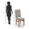 Conjunto Sala de Jantar Cadeiras Madeira Maciça Tecido Joli de Jantar Mesa 90x160cm Tampo Vidro com - 6