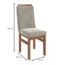 Conjunto Sala de Jantar Cadeiras Madeira Maciça Tecido Joli de Jantar Mesa 90x160cm Tampo Vidro com - 4