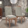 Conjunto Sala de Jantar Cadeiras Madeira Maciça Tecido Joli de Jantar Mesa 90x160cm Tampo Vidro com - 8