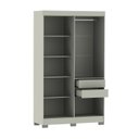 Ver imagem 7 de Guarda-Roupa Casal Ripado com 4 Portas e 2 Gavetas York Marrom/Freijó/Off White