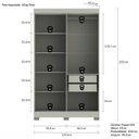Ver imagem 3 de Guarda-Roupa Casal Ripado com 4 Portas e 2 Gavetas York Marrom/Freijó/Off White
