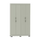 Ver imagem 2 de Guarda-Roupa Casal Ripado com 4 Portas e 2 Gavetas York Marrom/Freijó/Off White